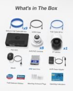 SWANN Pro 4K Ultra HD, 16 Channel Security Camera System, 2TB NVR, 8 Dome + 1 Pan & Tilt PoE IP Cameras Outdoor, 12MP Video, Wired Surveillance CCTV, Motion 24/7 Recording Security Camera, 169008DE1PT - Image 2