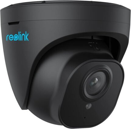 Reolink 5MP Smart PoE Buiten Beveiligingscamera met persoon/voertuig detectie, Dome CCTV IP Camera IP66 weerbestendig, Time-Lapse, Videotoezicht Camera met Audio opnamen, RLC-520A zwart